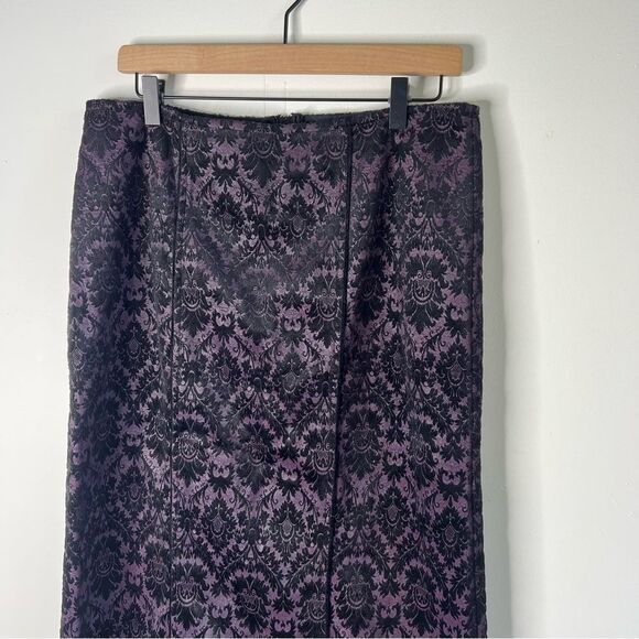 LIP SERVICE Vintage Black and Purple Velvet Lace Maxi Pencil Skirt Large LA USA - Picture 3 of 12